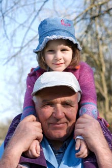 Image of a child on a man's shoulders