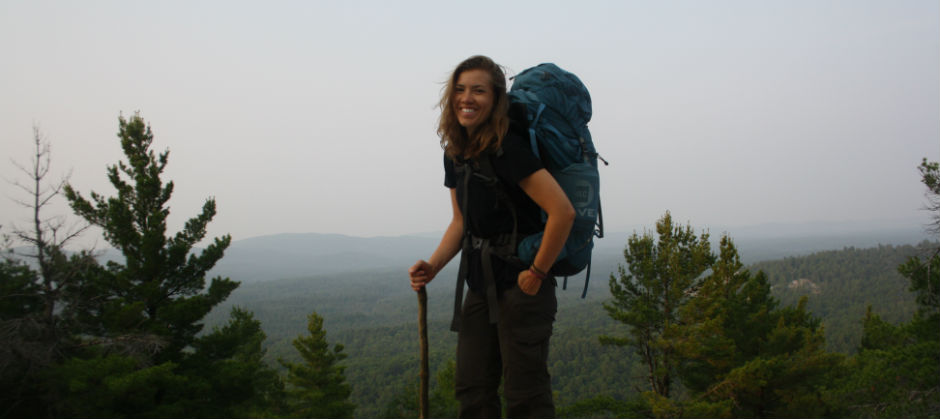 image of a girl hiking