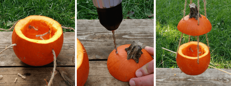 Final steps to gourd bird feeder by Laura Strachan 