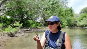 Me and a Snuffbox mussel (Fisheries and Oceans Canada)