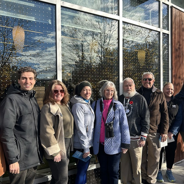 Bird Friendly Halton Hills outside their Bird-Safe Acton Branch Library Windows (2024)